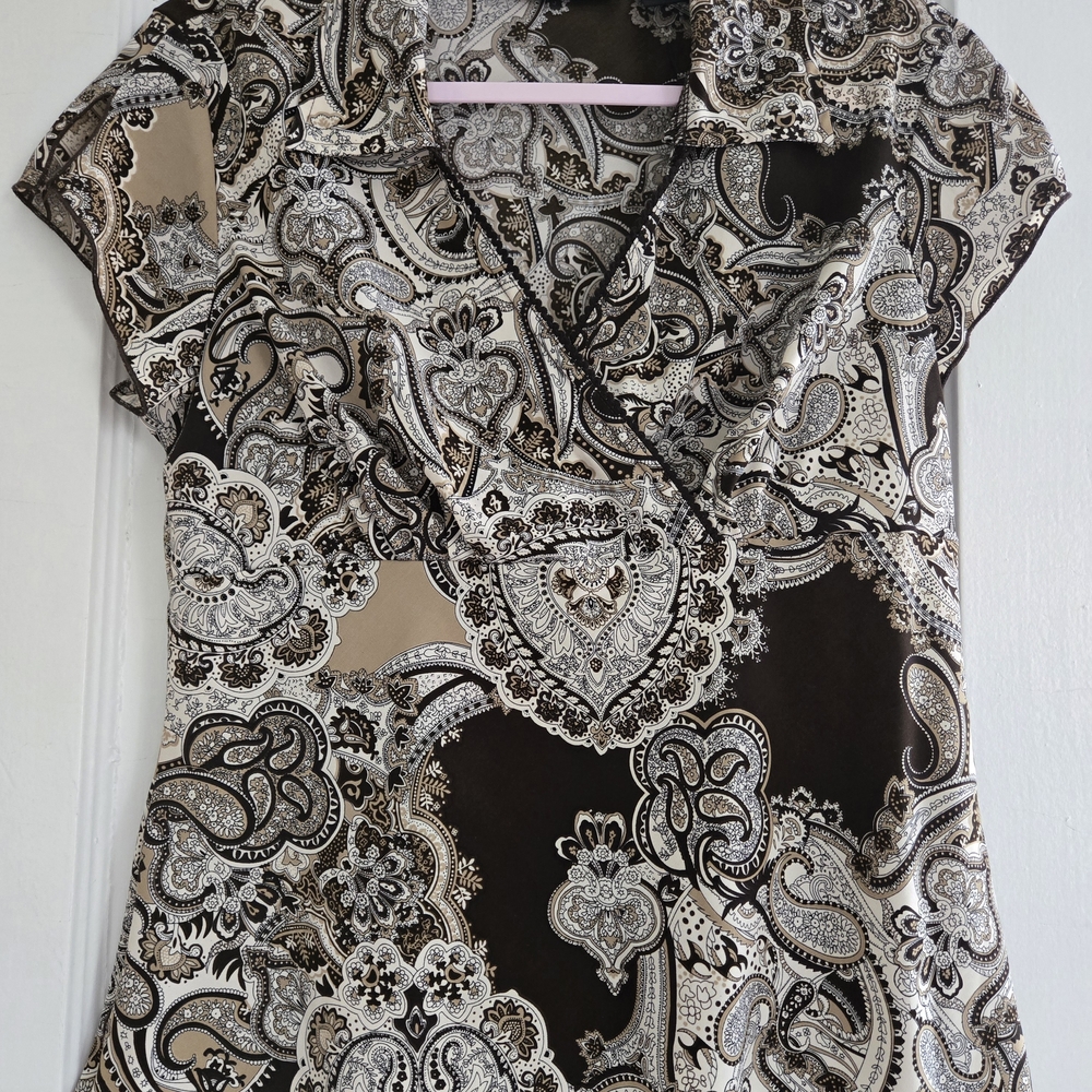 Diamond Supply Co. Paisley Blouse in Black and Brown